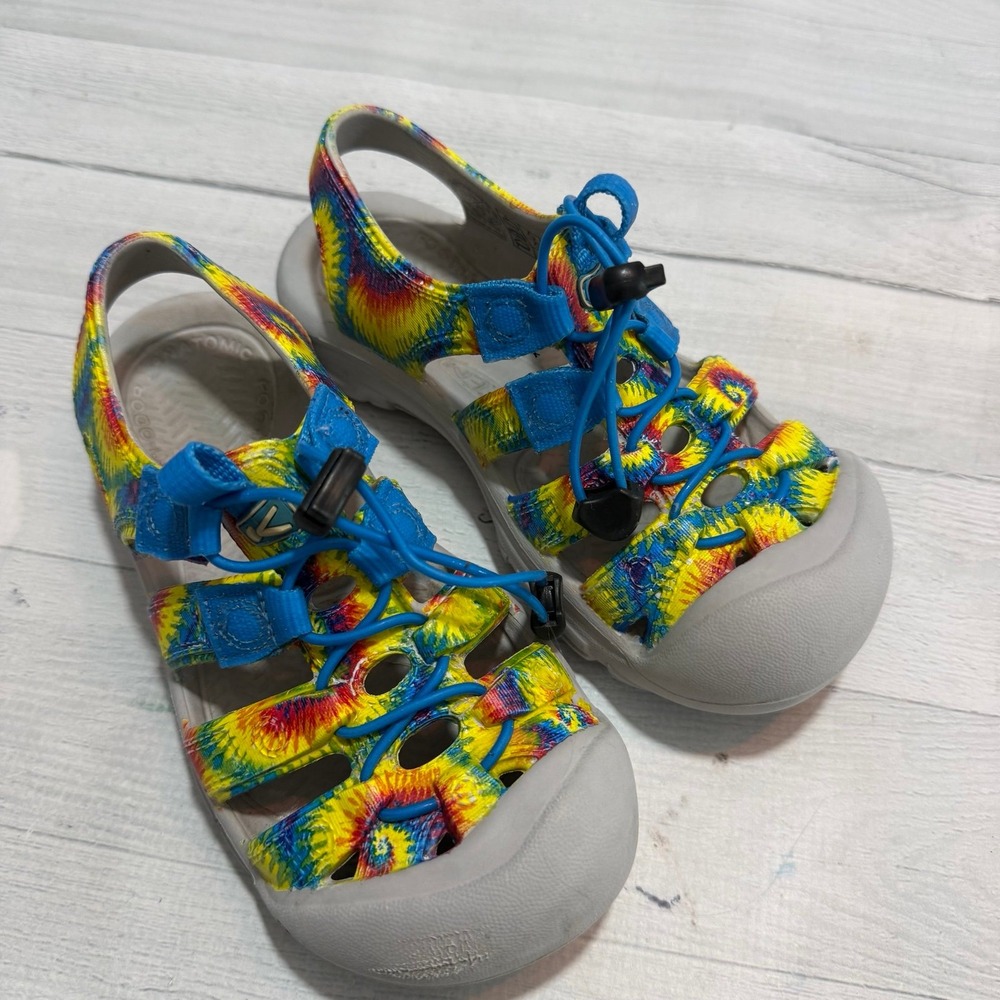 KEEN CNX Seacamp Gray Rainbow Tie-Dye Sport Sandals Washable child size 1